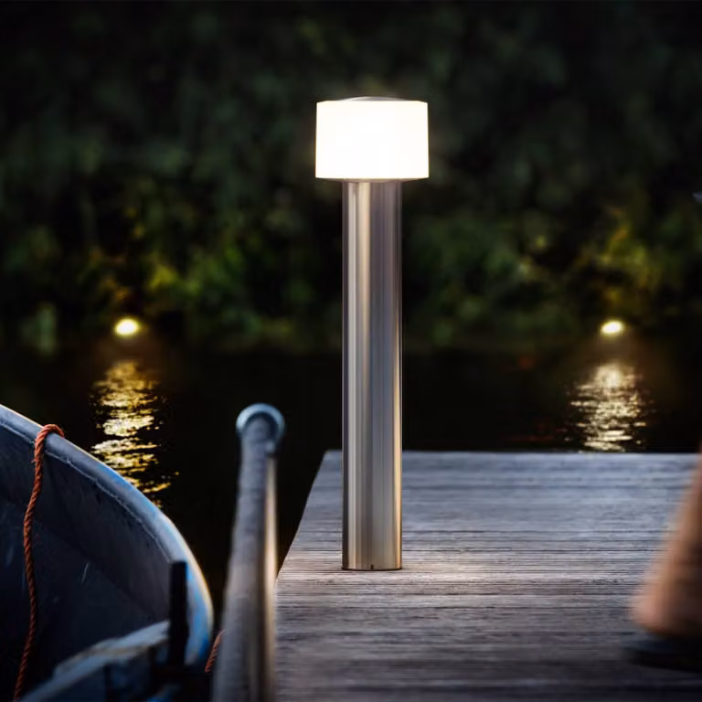 Philips Lampioncino LED Otis UE, acciaio inox, IP44 UE, Alluminio / Grigio / Zincato, Acciaio Inox, Moderno, Lampada LED da esterni