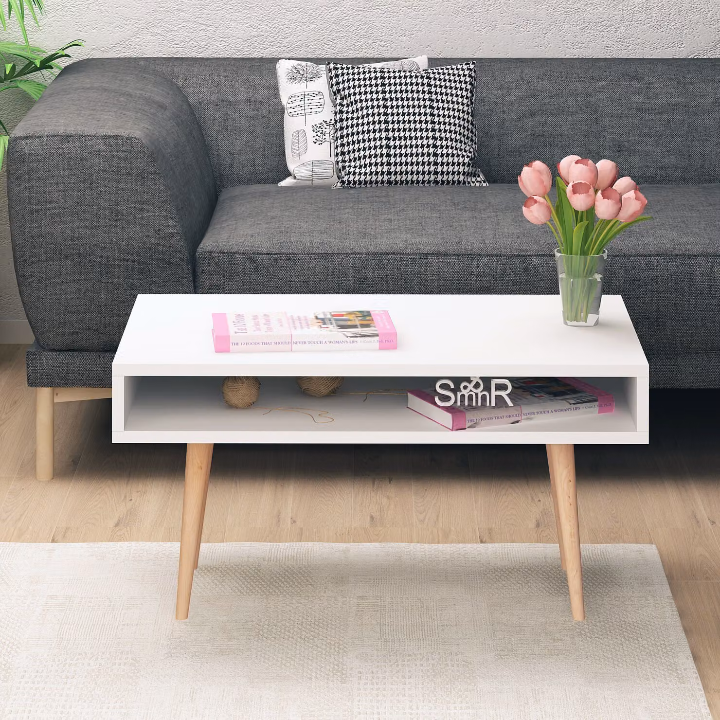 Skye Decor, Via, tavolino da caffè, bianco, 100 % SLIPBOARD RIVESTITO DI MELAMINA, 80 x 45 x 53,6 cm