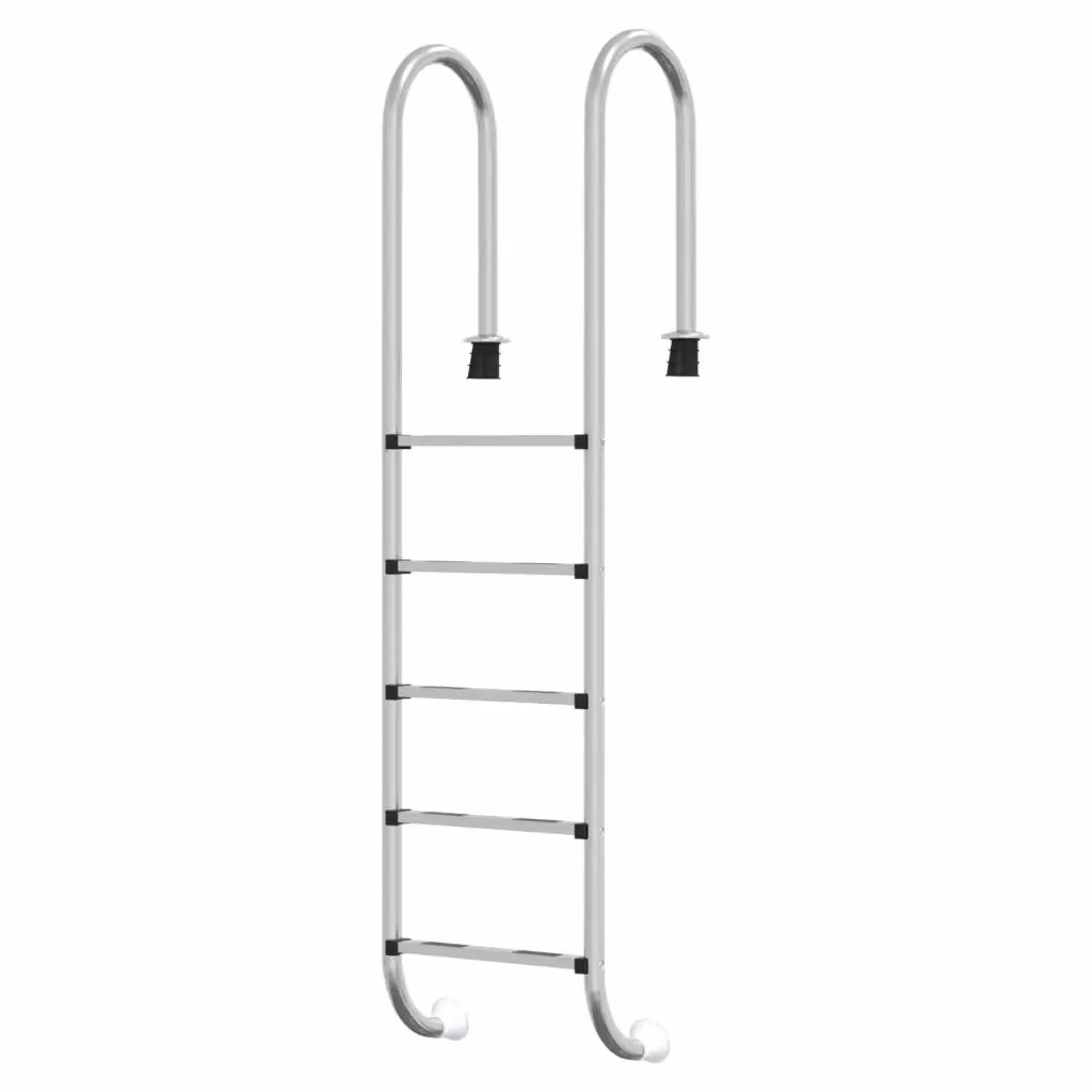 vidaXL Scala per Piscina in Acciaio Inox 304 e Plastica, Colore Argento, L/P/H: 54 x 38 x 211 cm – 2