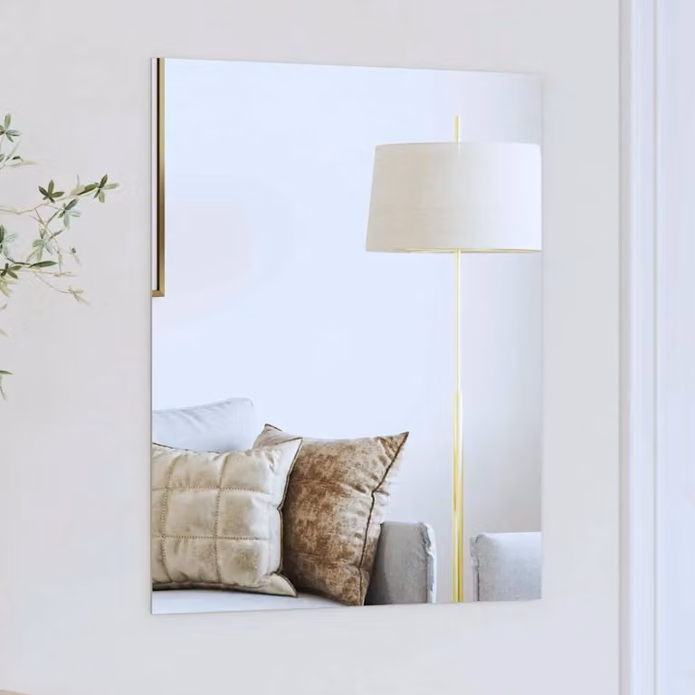 Specchio da parete rettangolare minimalista vidaXL in vetro temperato L: 50 cm, H: 60 cm