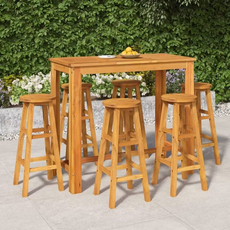 Maison Exclusive - Set da Bar da Giardino 7 pz in Legno Massello di Acacia