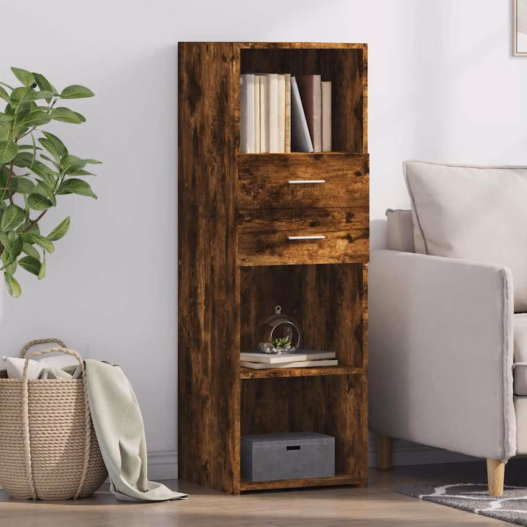 Credenza moderna vidaXL in legno multistrato color rovere sonoma, L 40 cm x P 42,5 cm x H 124 cm