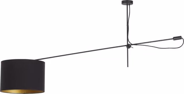 Lampadario a sospensione Nowodvorski Lighting Viper in metallo e tessuto nero e oro con attacco E27