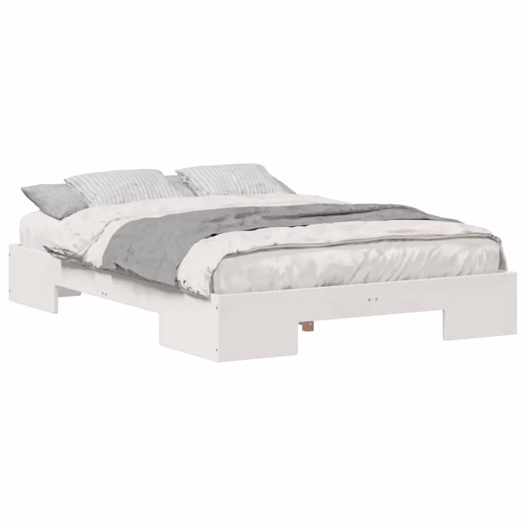 Struttura letto moderno in legno di pino bianco vidaXL L/P/H: 200 x 120 x 87 cm – 2