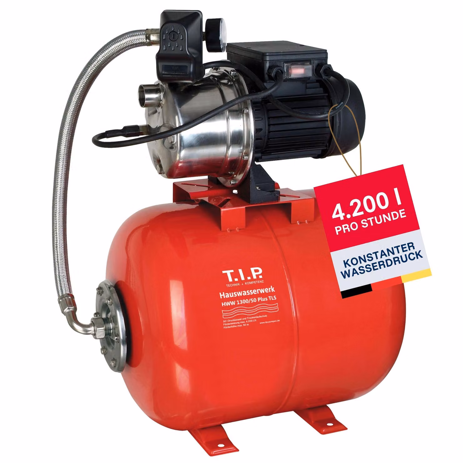 T.I.P. TIP Pompa per uso domestico HWW 1300/50 Plus TLS (serbatoio da 50 l), 31311