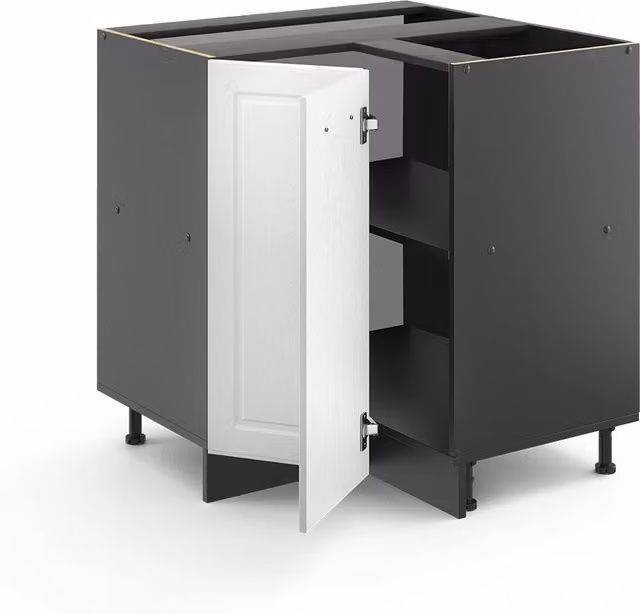 Mobile ad angolo cucina R-Line Bianco rustico/Antracite 75.6 cm, PL Rovere Vicco