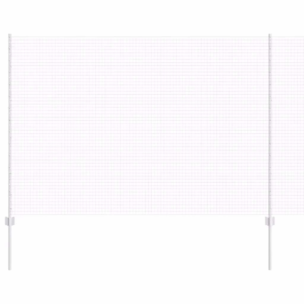Recinzione in rete saldata con pali vidaXL in acciaio zincato color argento, L: 25 m, H: 1,6 m – 2