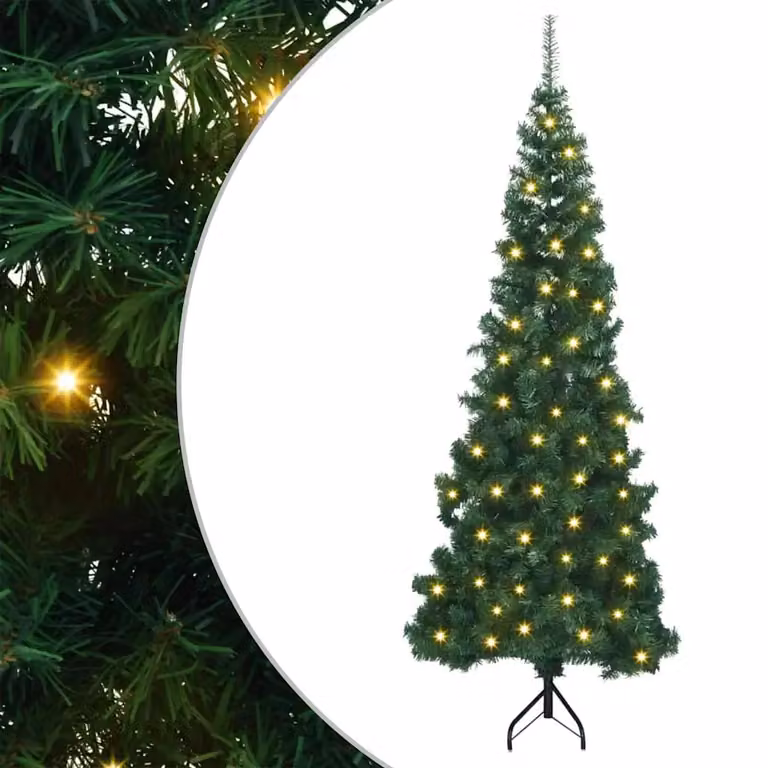 vidaXL Albero di Natale Artificiale Angolare con 300 LED Verde 180 cm