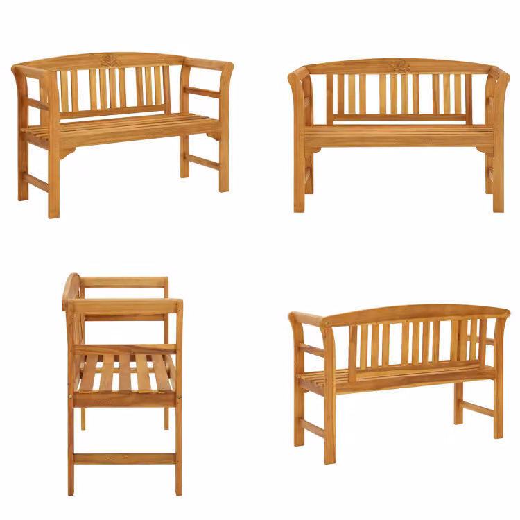 vidaXL Panca da giardino 114 cm in legno massiccio di acacia - Panca da giardino - Panca da giardino - Panca da patio - Panche da patio