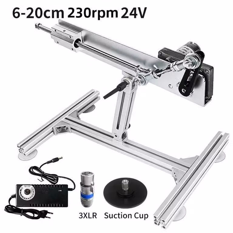 Attuatore lineare in alluminio da 24V DC - Motore a spinta tipo D - Velocità regolabile - Corsa da 6 a 20 cm - Funzionamento silenzioso - Convertitore da 220V a 24V