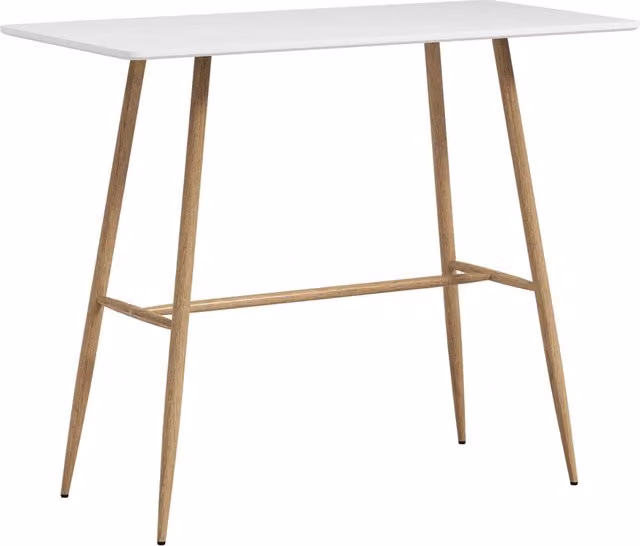 Tavolo da bar rettangolare Minimal bianco effetto legno per 4 persone L: 118 cm, P: 58 cm, H: 98 cm