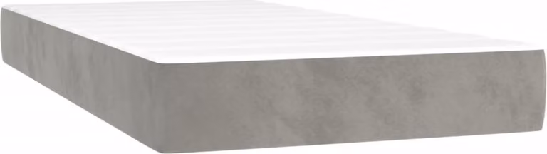 Materasso a Molle Insacchettate Rigidità Media Grigio Chiaro 80x220x20 cm in Velluto