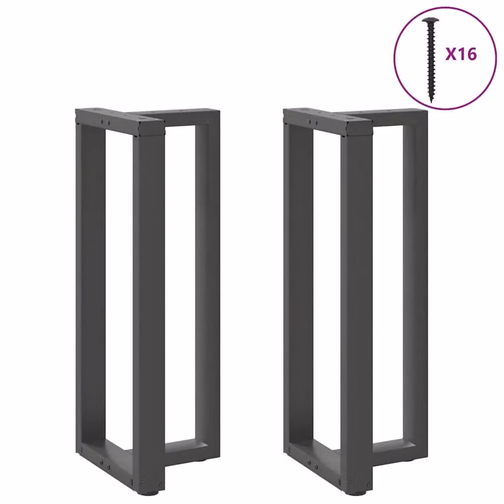 Set di 2 gambe per tavolo da bar a forma di T in acciaio antracite con piedini regolabili, L/P/H: 40 x 35 x 100 cm – 2