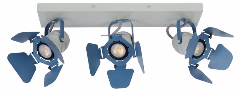 Lucide PICTO plafoniera camera dei bambini 3x lampadina GU10 blu faretto da soffitto