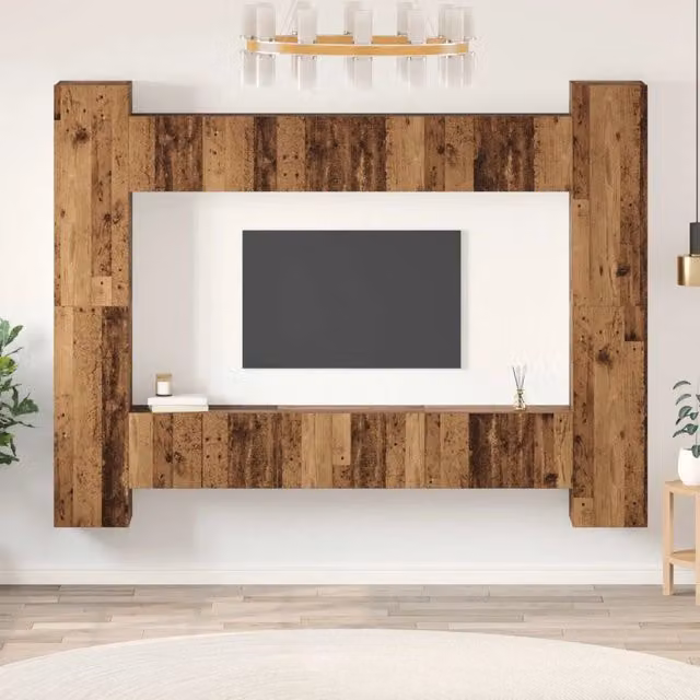 Set mobile TV 10 pz Legno vecchio Legno ingegnerizzato 3393228