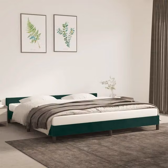 Giroletto vidaXL in velluto verde scuro senza materasso L/P: 200 x 200 cm