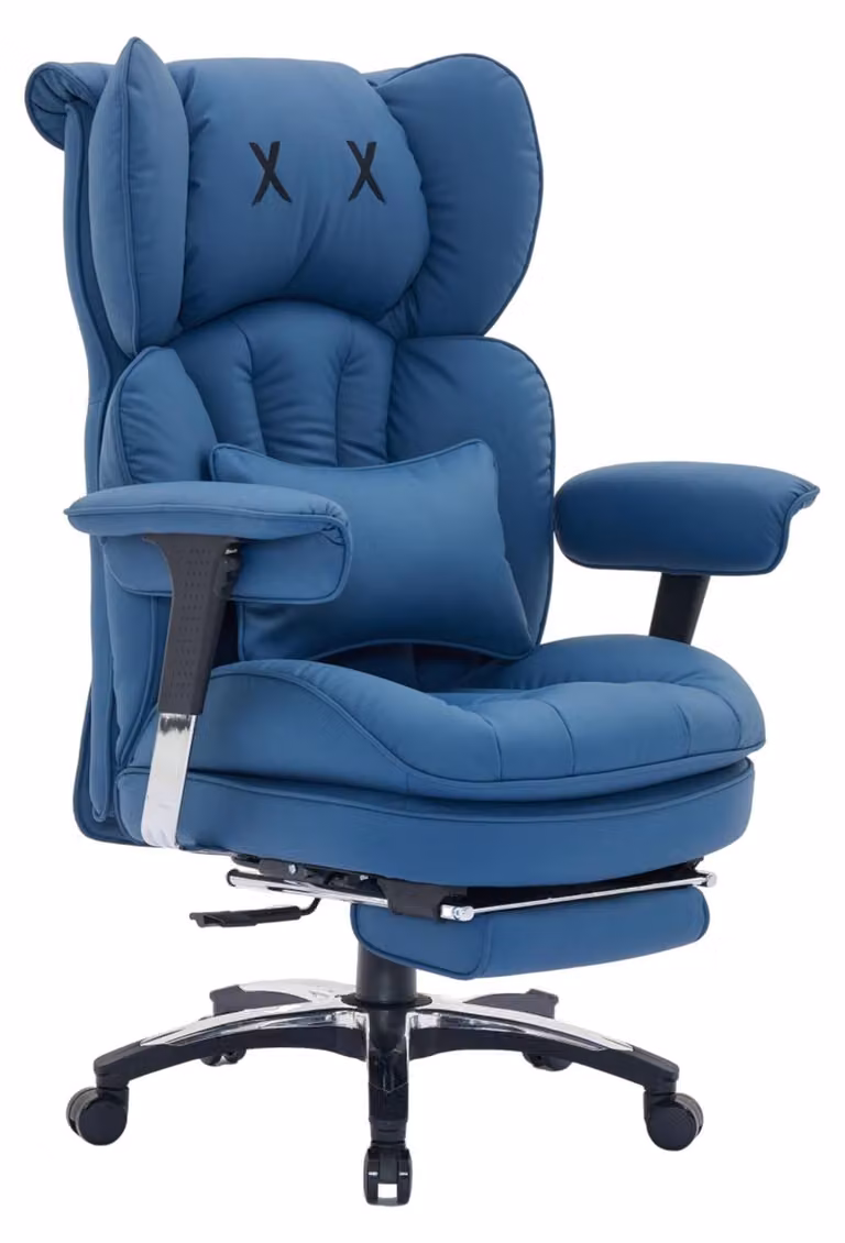 Sedia da ufficio ergonomica con poggiapiedi, poltrona direzionale