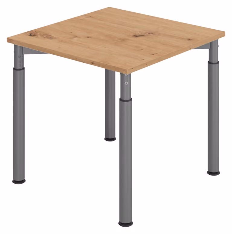 bümö Scrivania Serie-Y - Decorazione: rovere nodoso, dimensioni: 80 x 80 cm, struttura: grafite
