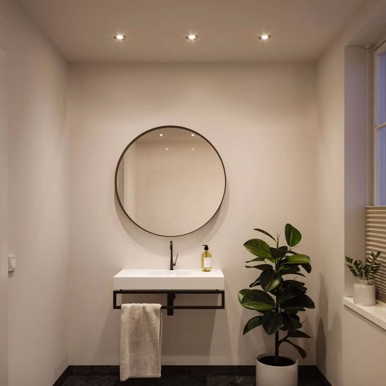 Paulmann Lampada a incasso NOVA in ferro, Ø 9 cm, orientabile, 827, NOVA, dimmerabile, Alluminio / Grigio / Zincato, Bagno, Alluminio, Moderno, Plafoniera