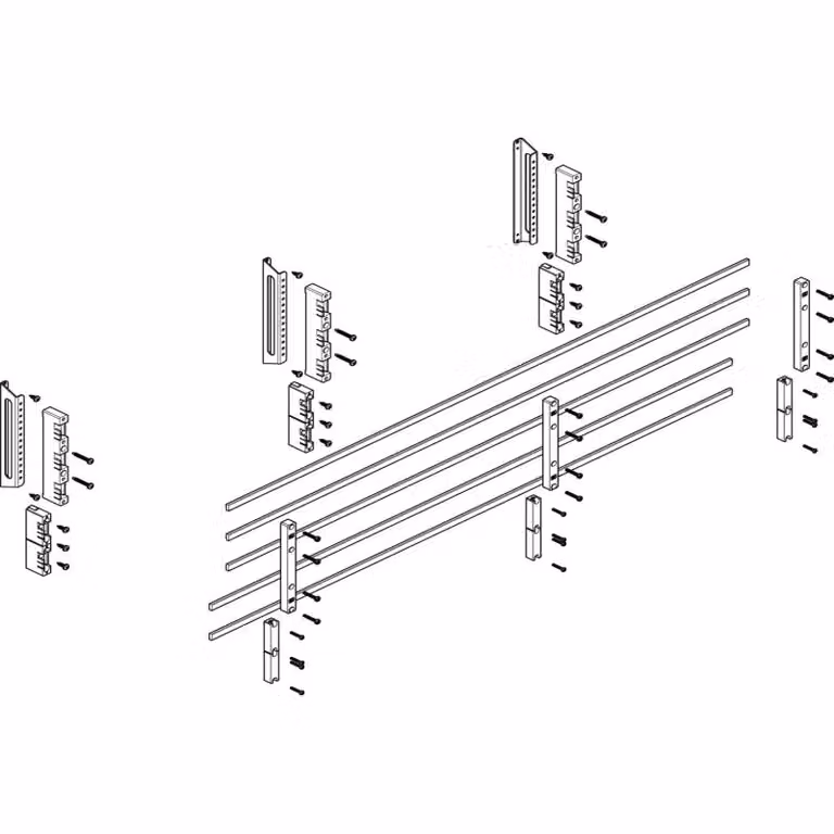Modulo barra collettrice ABN a incasso 4FB/3RE 60 mm con CU 12x5 mm, a 5 poli, EBM 32 mm MTSC43615