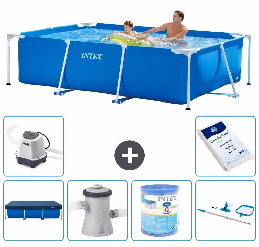 Piscina fuori terra rettangolare - 260x160x65 cm - 7 pezzi - Modello S40090