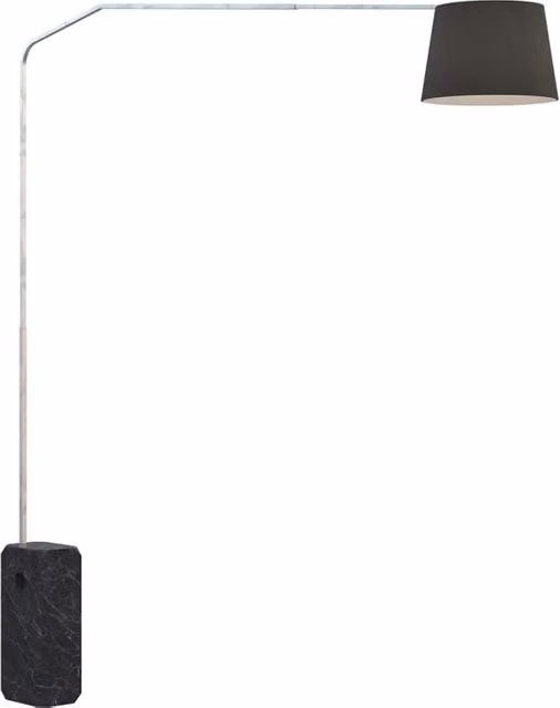 Piantana Contemporanea Slope Marmo E Diffusore Tessuto Nero 1 Luce E27