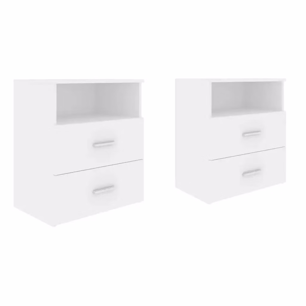 Set di 2 comodini bianchi moderni vidaXL da appendere al muro L/P/H: 50 x 32 x 60 cm – 2