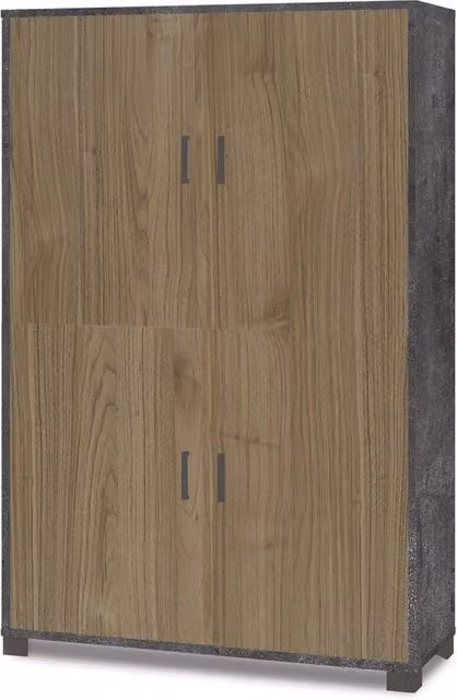 Mobile Multiuso 4 Ante 107x162x41 cm Ossido Nero/Noce Stelvio