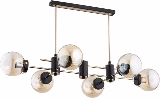 Lampadario Alfa Linio Sola 6xE14 nero oro ambra IP20