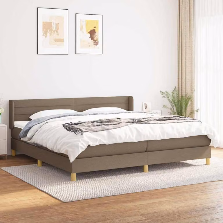 vidaXL Letto Ibrido con Giroletto a Molle e Materasso in Tessuto, L/P: 200 x 200 cm