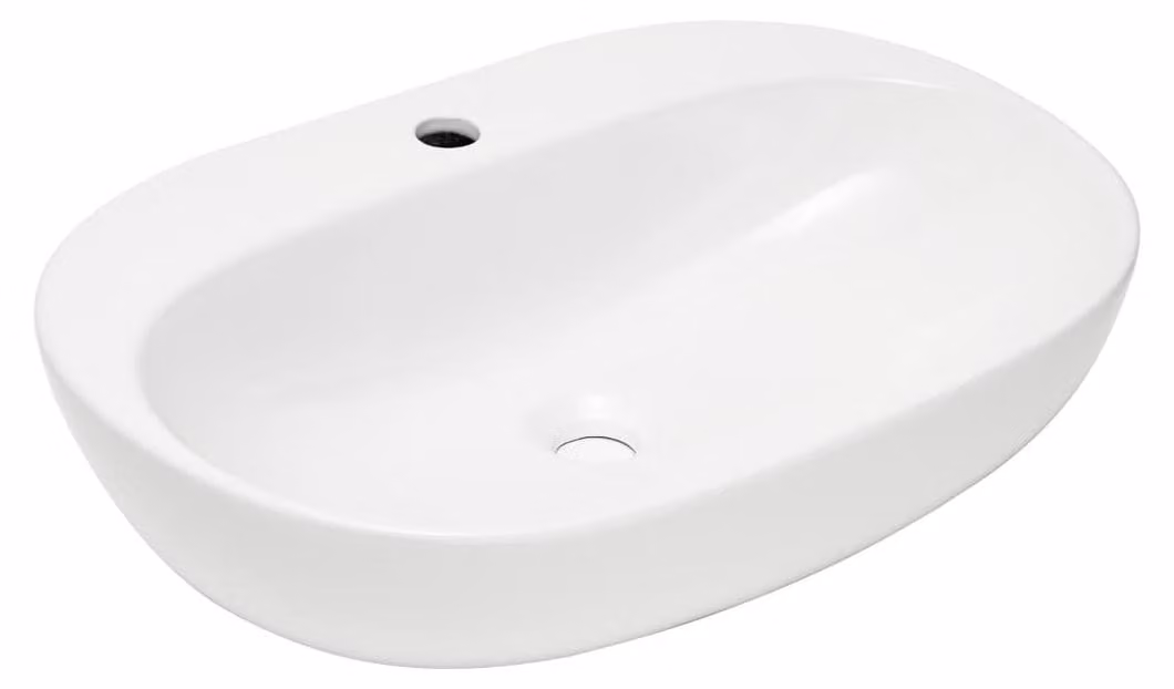 Lavabo da appoggio SAT Infinitio, dimensioni 60 x 40,5 cm, con piano di appoggio, colore bianco