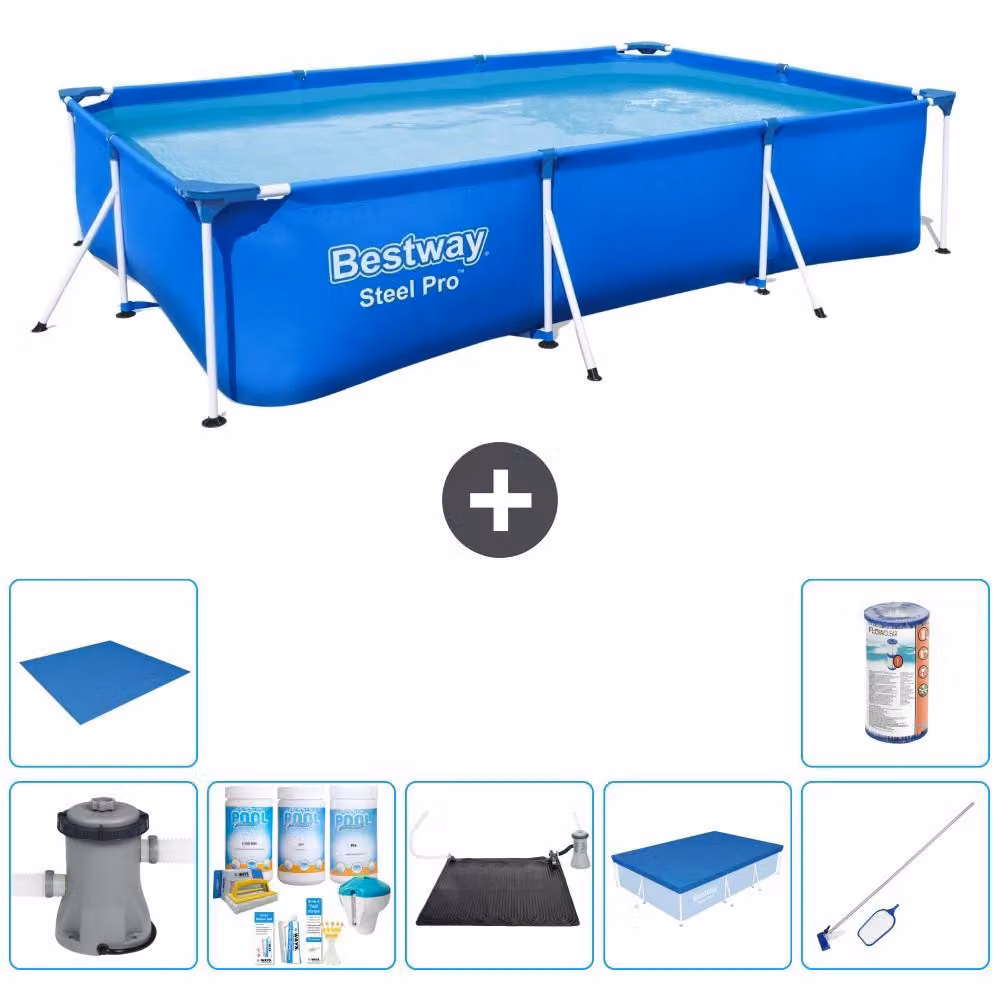 Bestway Steel Pro, piscina rettangolare - 300x201x66 cm - 8 pezzi - Modello S21560