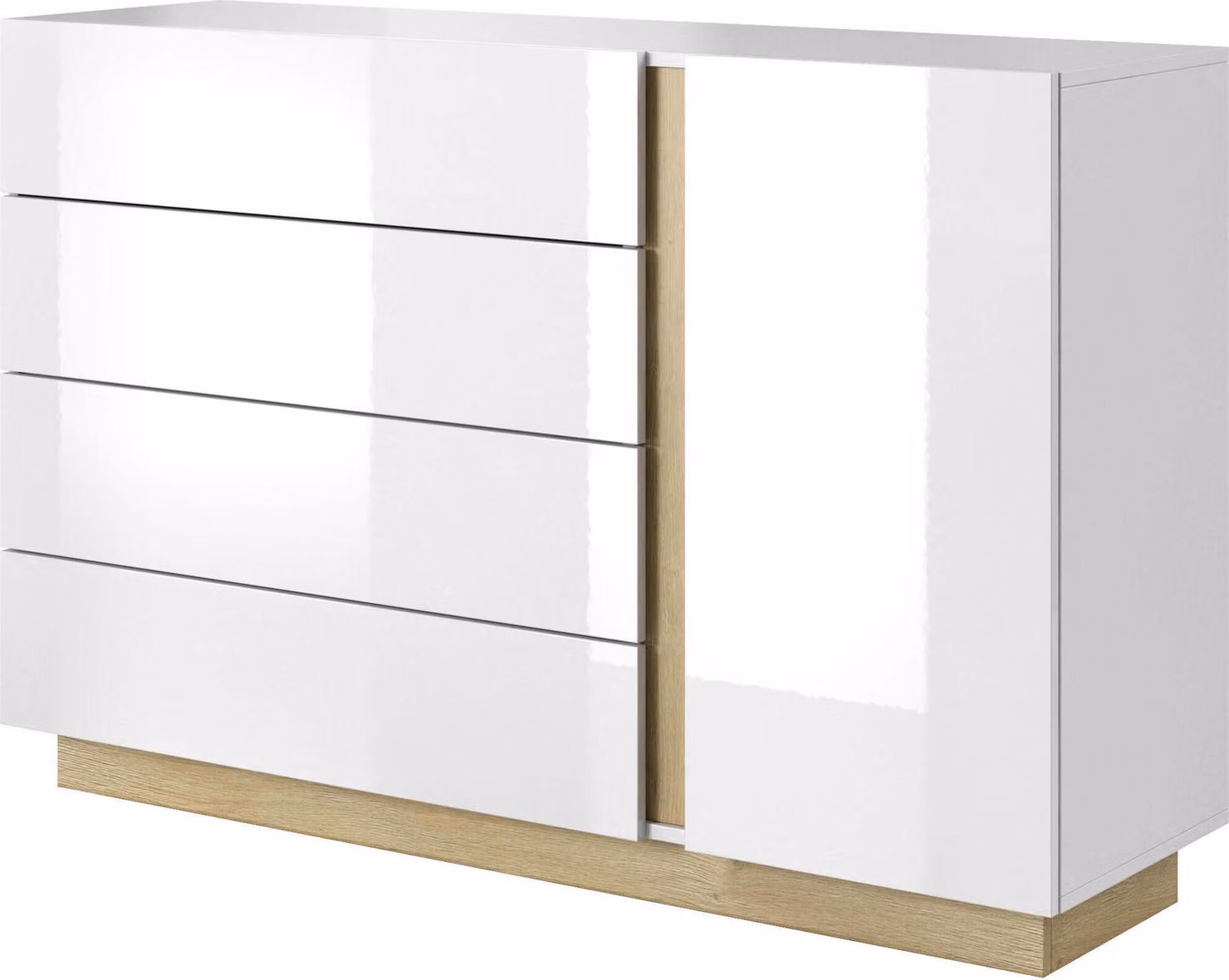 FURNLUX Credenza Arcade Bianco 139cm / Colore principale: Bianco / Dimensioni: 139 x 91 x 40 cm