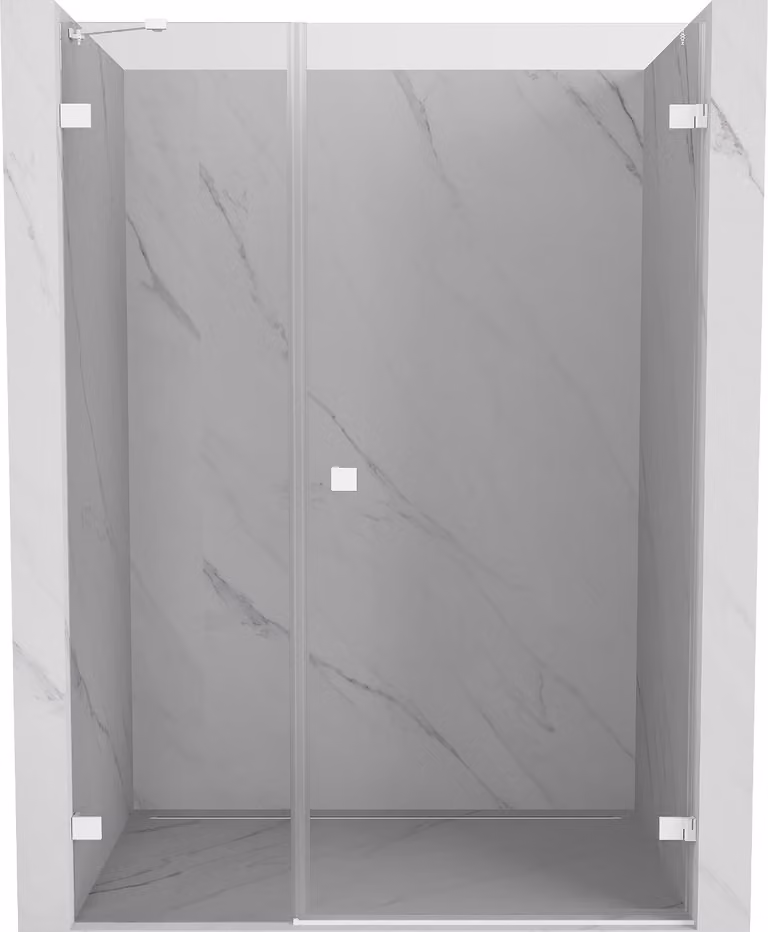 Mexen Lunar-B porta doccia battente destra 145 cm, trasparente, bianco - 832S-145-050-20-00-P