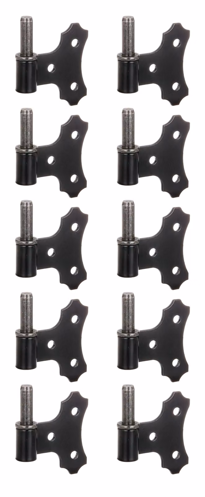 Alberts 863845 Cerniera con placca decorativa, da avvitare, verniciatura a immersione nera, diametro del perno Ø14 mm, placca 94 x 94 mm, set da 10 pezzi