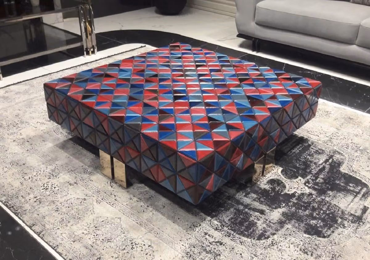 Casa Padrino tavolino colorato/oro 100 cm - Tavolo quadrato da salotto
