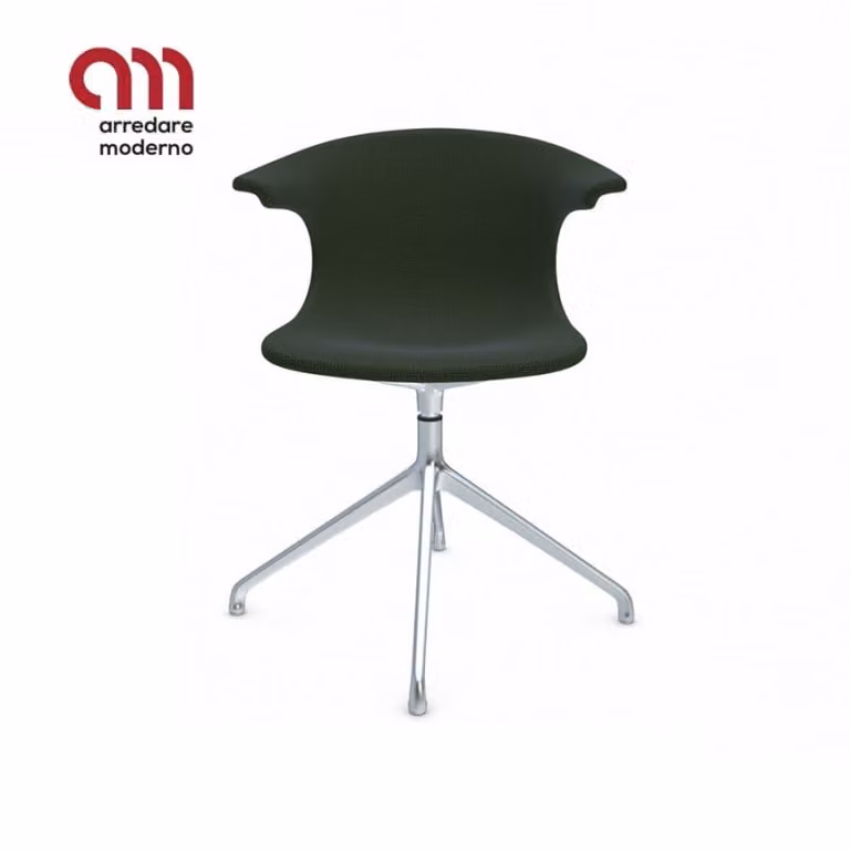 Sedia Loop Mono Infiniti Design 4 razze tappezzata