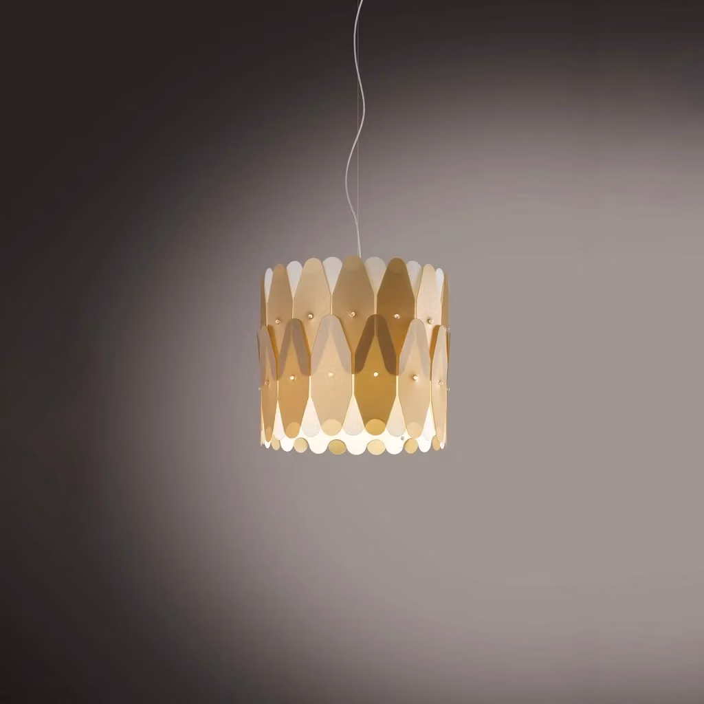 Lampada a sospensione moderna Amanda Polilux Linea Zero in oro e metallo cromo con 1 luce E27 – 2