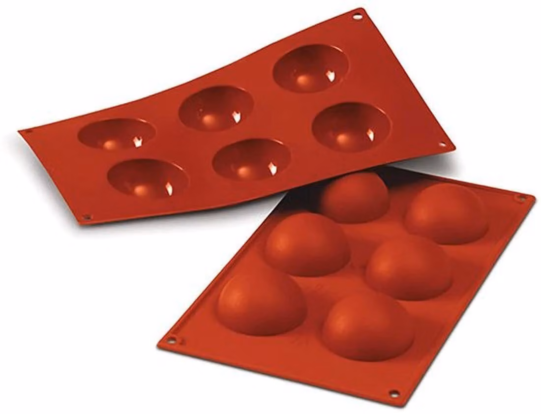 Stampo in silicone Azomor per monoporzioni con rivestimento antiaderente e sei cavità