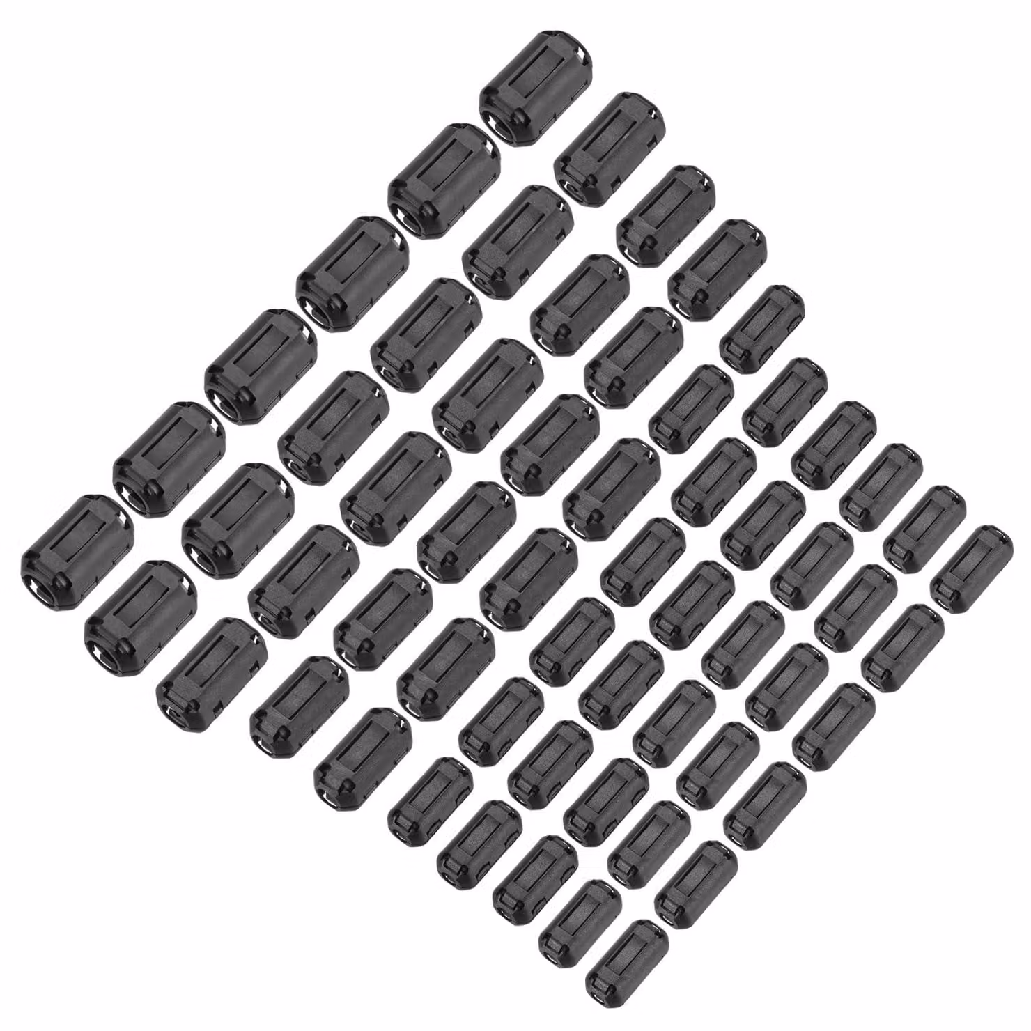 60 nuclei ferromagnetici, 5 dimensioni, da 3,5 a 13 mm, colore nero