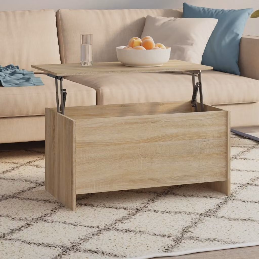 vidaXL Tavolino da caffè Sonoma oak 102x55,5x52,5 cm in legno - Tavolino da caffè - Tavolini da caffè - Tavolino da caffè regolabile in altezza - Tavolino laterale