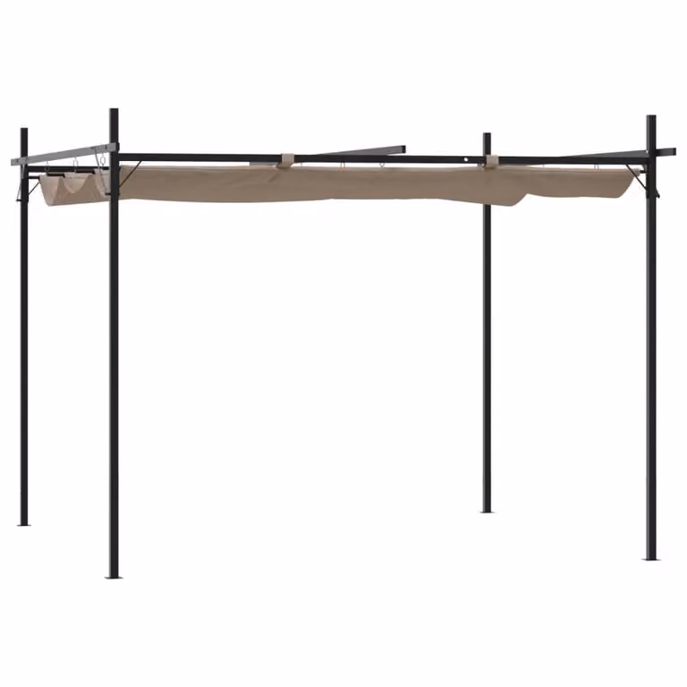 Pergola con Tetto Retrattile Tortora 295x292x230 cm
