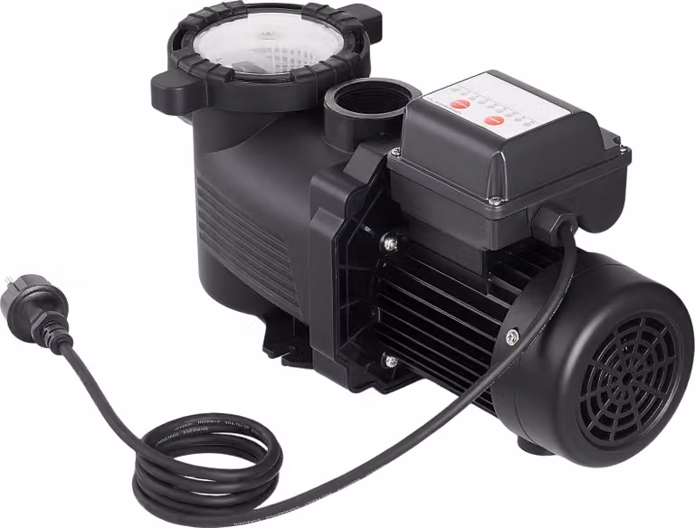 Pompa per piscina SucceBuy 550 W, pompa filtro con portata massima di 14.000 l/h, pompa per piscina monostadio, 3450 giri/min, prevalenza massima di 12 m, con timer 24 ore e cestello filtro, adatta per piscine fuori terra e interrate e spa