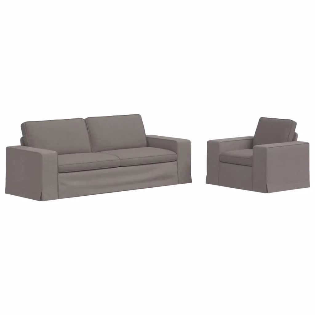 Set di 2 divani angolari vidaXL in tessuto moderno con cuscini inclusi e coperture rimovibili, disponibili in beige o grigio, L/P/H: 222 x 82 x 80 cm – 2