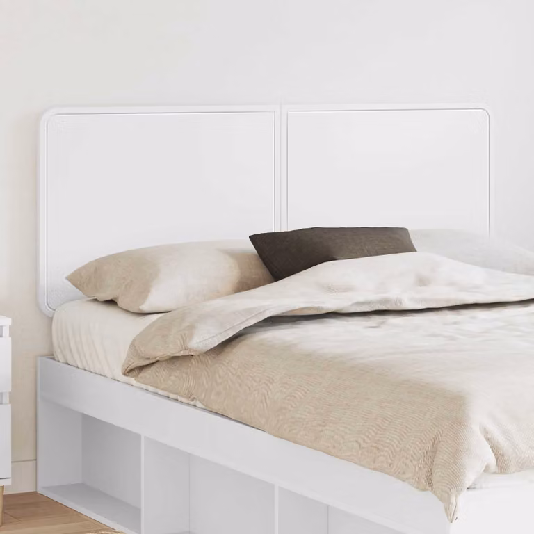 Testiera per letto moderna vidaXL in legno ingegnerizzato bianco con scomparti laterali
