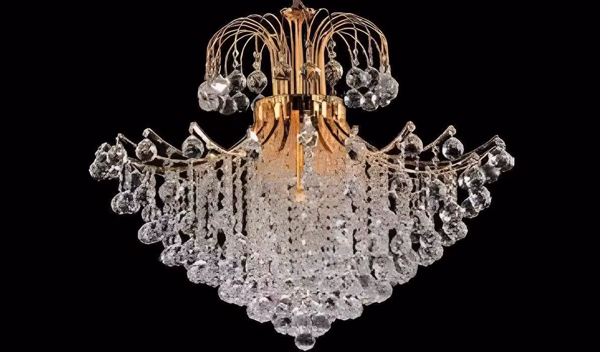 Luxus Lüster Kronleuchter Deckenlampe Deckenleuchter Lampen Gold Art