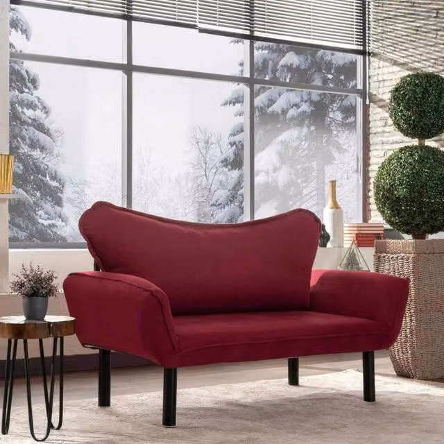Hone, Divano Letto 2 Posti Contenitore, 140x65 cm Rosso