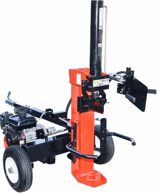 Spaccalegna verticale Breckner Germany con motore a benzina da 208 cc, potenza di spacco 22 t, colore rosso