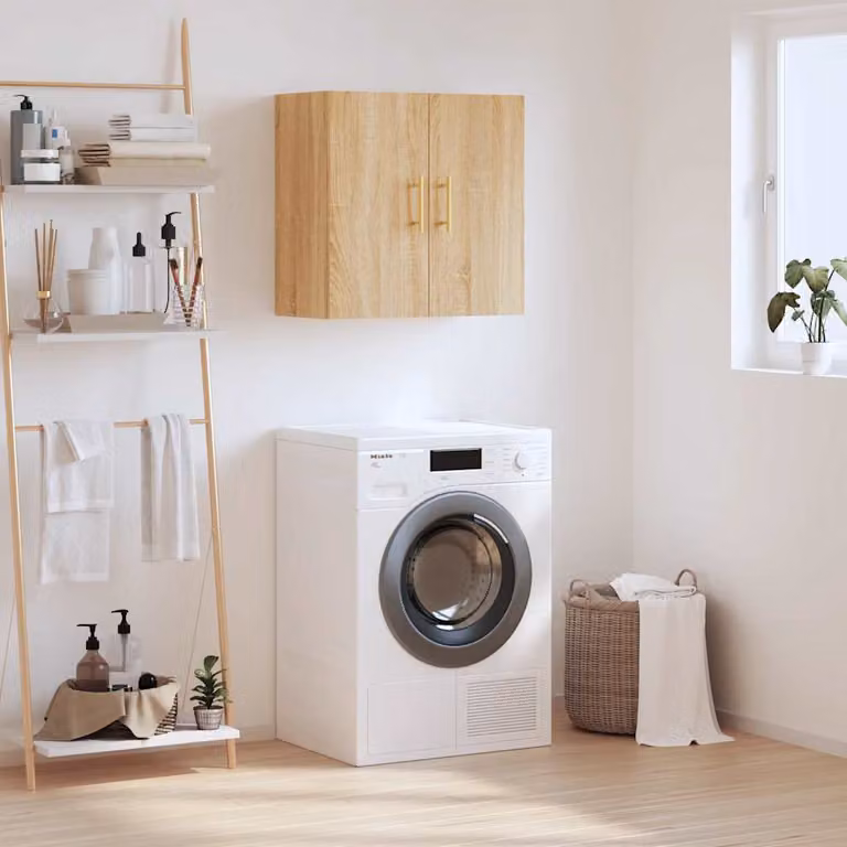 Armadietto a muro vidaXL in legno multistrato color rovere sonoma, L 60 cm x P 31 cm x H 60 cm