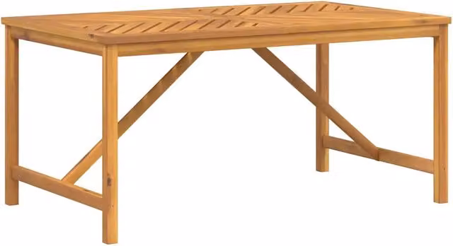 Tavolo da pranzo rettangolare da giardino e terrazzo in legno di acacia marrone, L: 150 cm, P: 90 cm, H: 74 cm